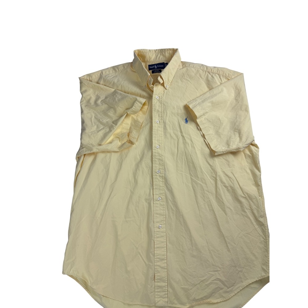 Ralph Lauren Blake Men's Yellow Short Sleeve Button Down Shirt Size XL